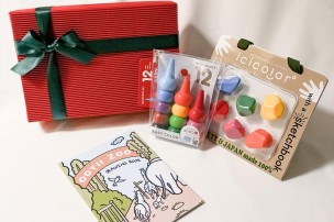 滾滾石蠟筆跟積木蠟筆+今治毛巾聖誕禮盒